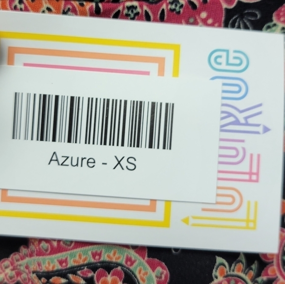 Lularoe Azure stripe A-line Skirt Pink Paisley XS - Picture 6 of 8